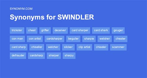 synonyms for swindler